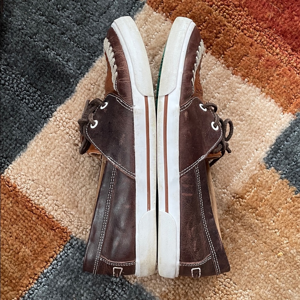 Reba by Justin Atoka Women’s Two-Tone Brown Leather Loafers Boat Shoes - Picture 12 of 16